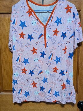 Little Sleepies Pink Star & Shooting Star Short Sleeve Pajama Top